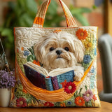 Käsityölaukku – Shih Tzu Kirjojen ja Kukkien kanssa